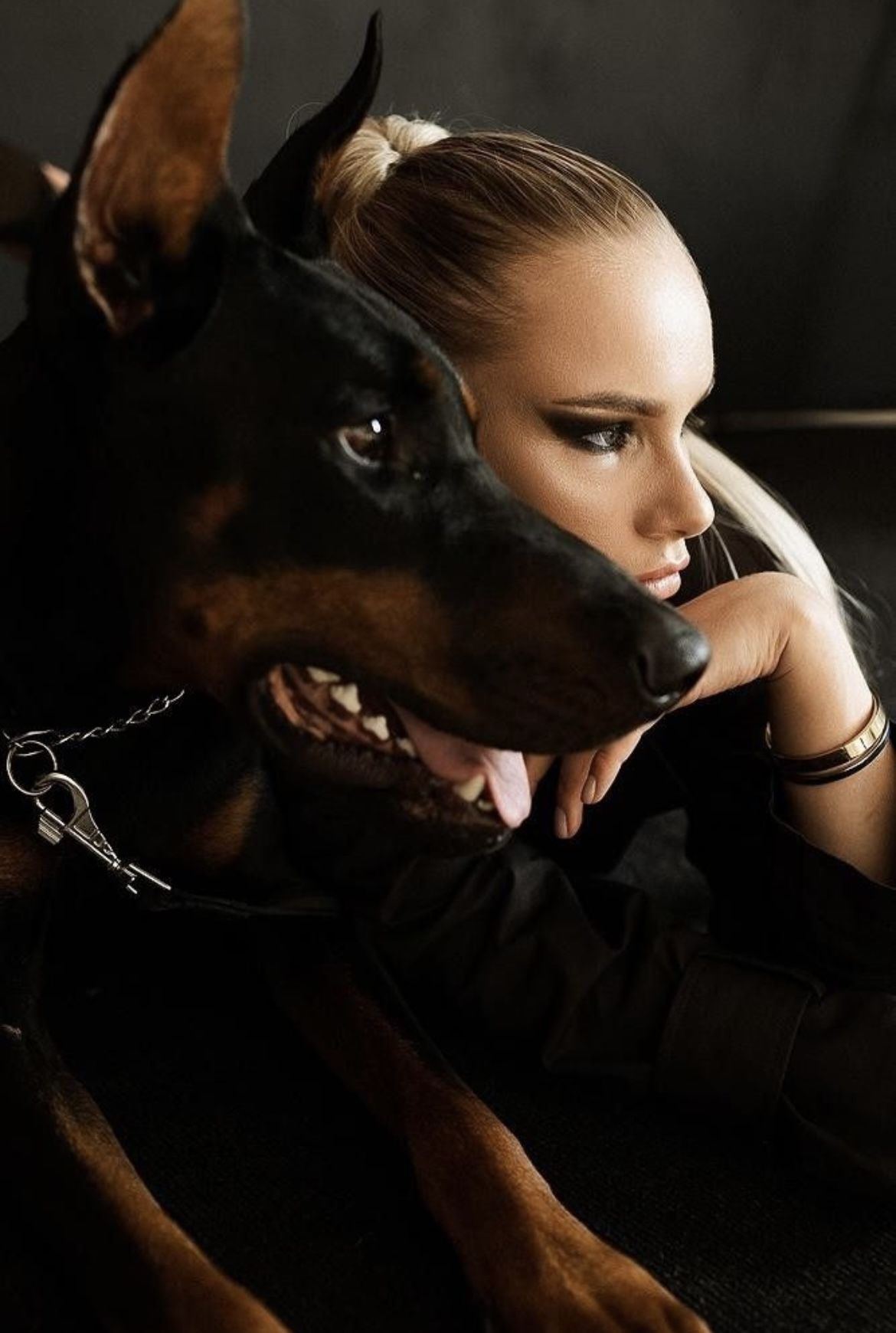 BestK9 certified dog trainer working with a Doberman