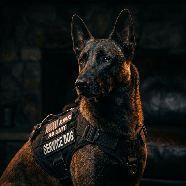 Service dog wearing professional vest — BestK9 California certified service dog program